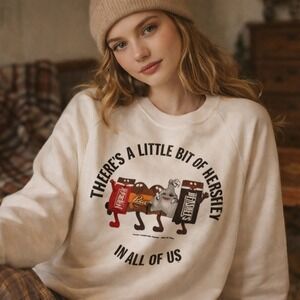 College Lane Women Sweatshirt Hershey Chocolate Characters Graphic Print‎ Large